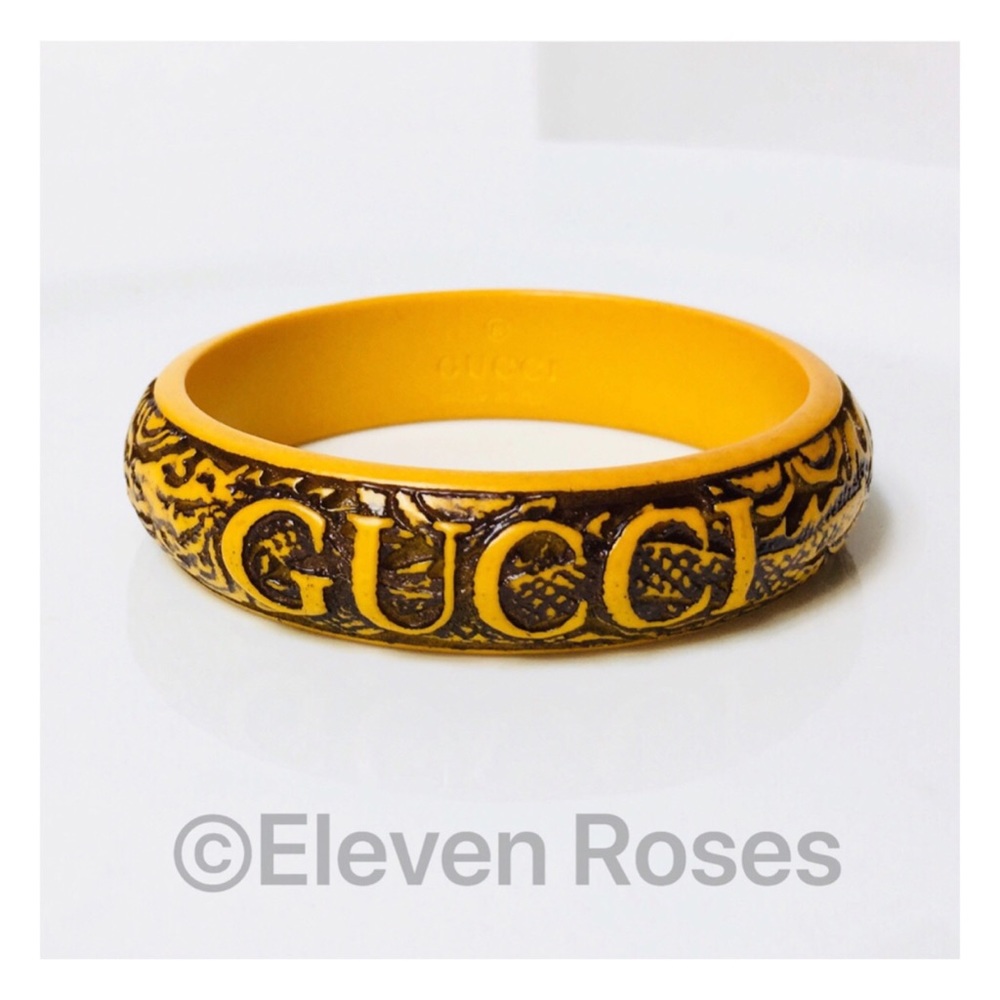 Gucci Carved Resin Bangle Bracelet